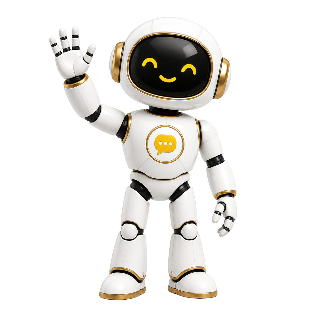 Biz the Bot waving hello